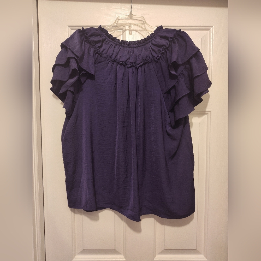 Maurice's Purple Ruffled Top - Picture 7 of 12